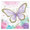 BEVERAGE NAPKINS 2PLY BUTTERFLY 13CM 16PCS