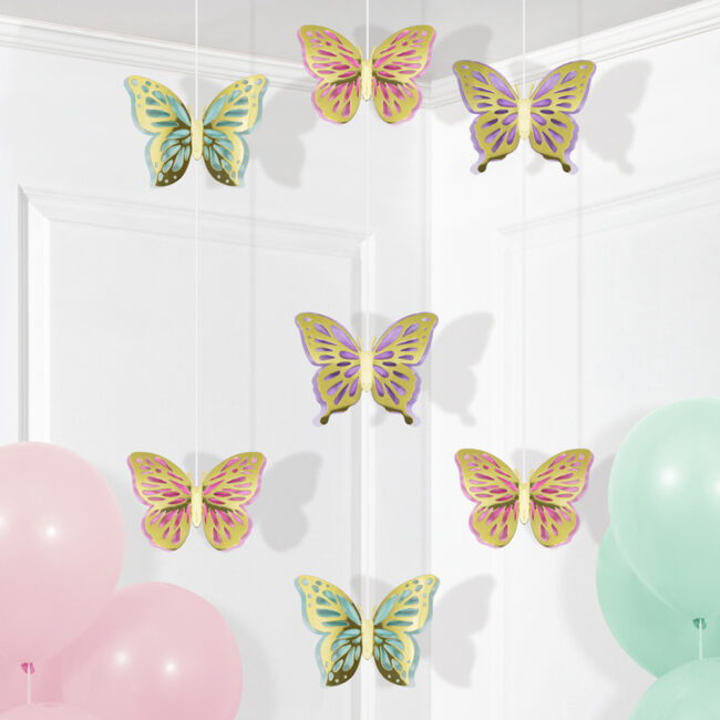 HANGING CUTOUTS BUTTERFLY 107X17CM 3PCS - Image 5