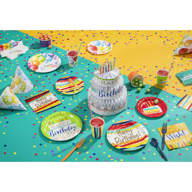 NAPKINS 2PLY BIRTHDAY STRIPES 16.5CM 12PCS - Image 3