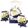 CENTERPIECE HAPPY BIRTHDAY WITH STICKERS NAVY/GOLD