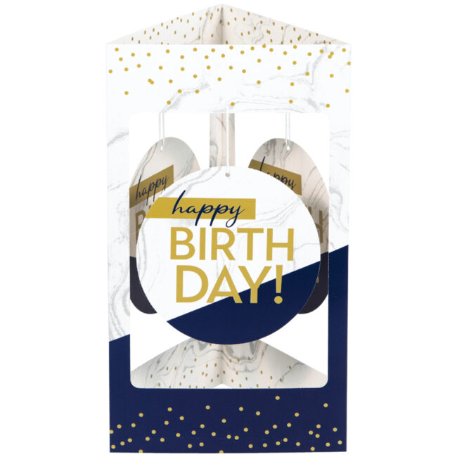 CENTERPIECE HAPPY BIRTHDAY WITH STICKERS NAVY/GOLD - Image 3