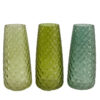 VASE GLASS GREEN MIX ASSORTED 10X21CM