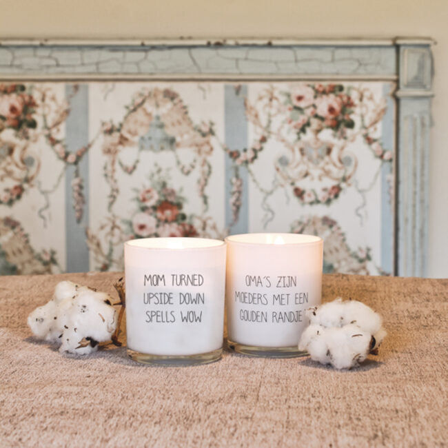 SOY CANDLE 'MOM WOW' FRESH COTTON 8X9CM - Image 3