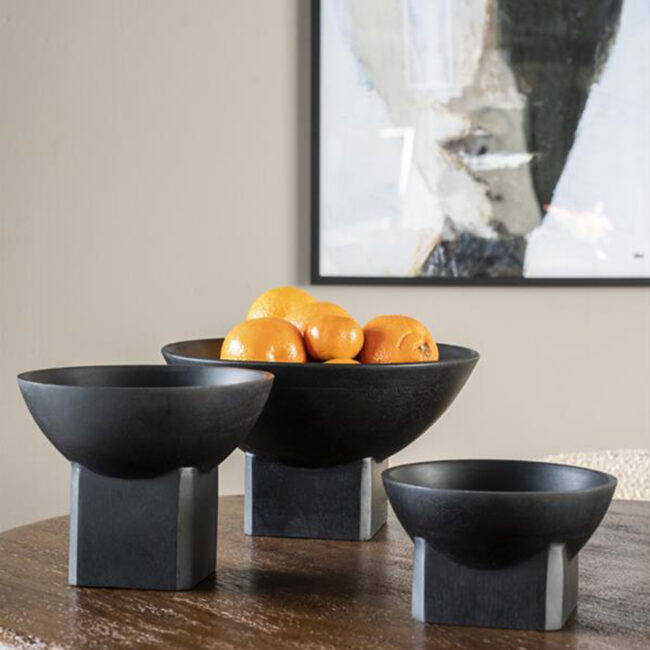 BOWL BORA LARGE BLACK 30X30X17CM - Image 2
