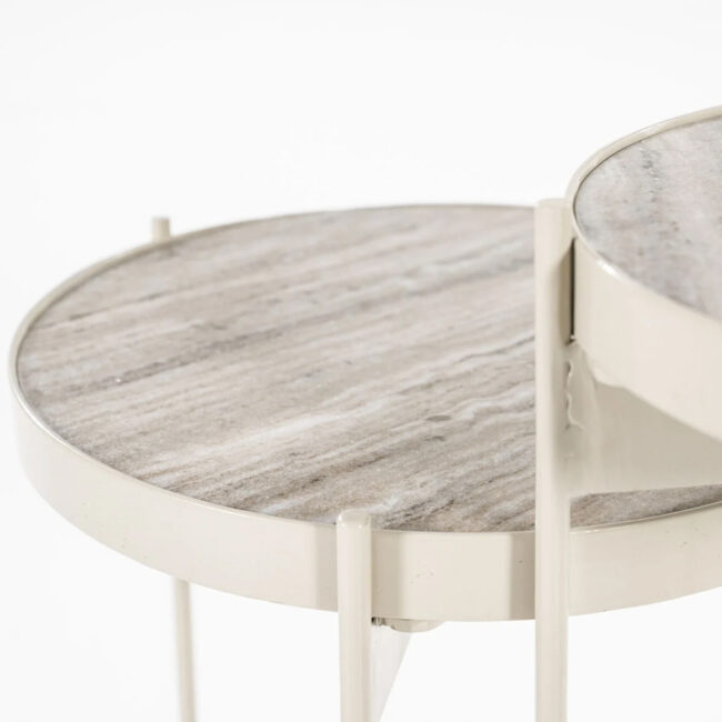 SET OF 2 SIDE TABLE SIB 35X35X49CM & 30X30X60CM - Image 3