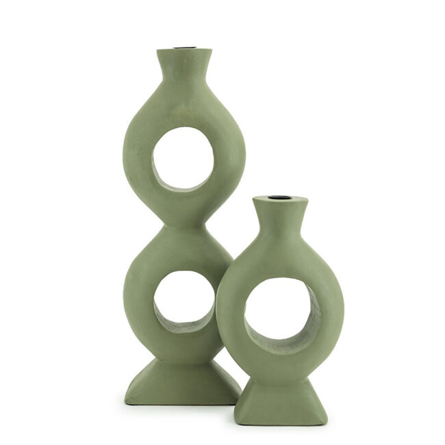 CANDLEHOLDER TORCH LARGE GREEN 18X7X48CM - Image 3