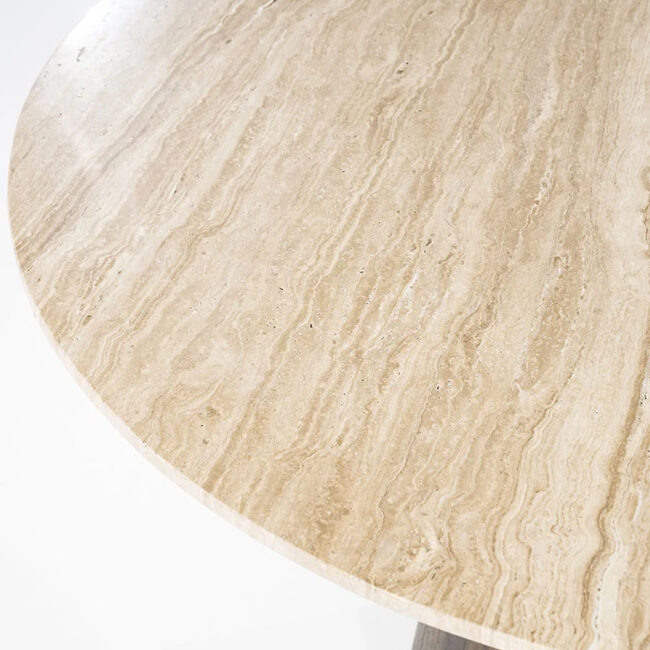 DINING TABLE AIKIN BEIGE & BROWN 130X130X76CM - Image 6