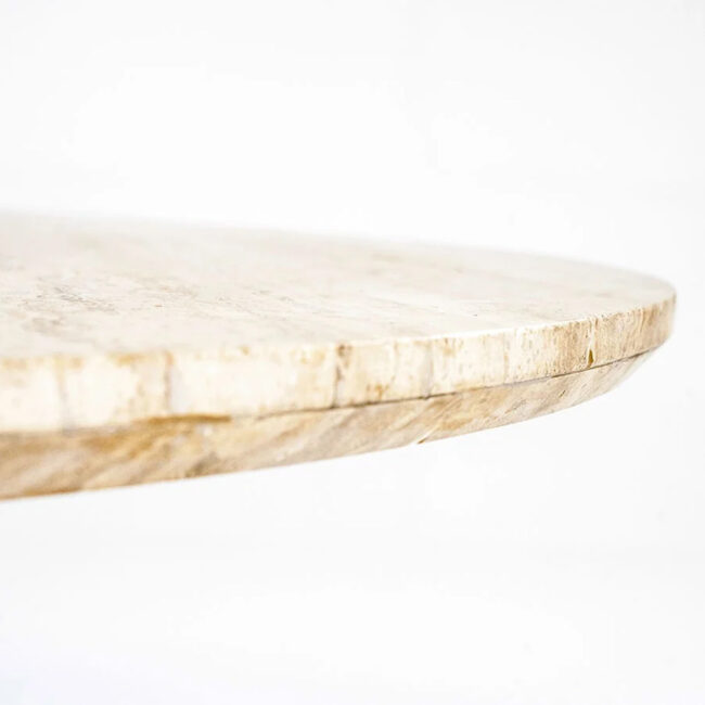 DINING TABLE AIKIN BEIGE & BROWN 130X130X76CM - Image 8