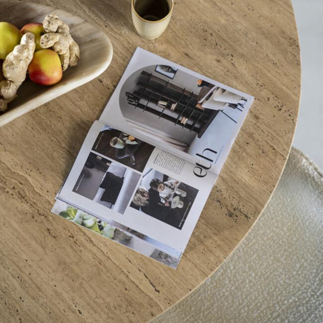 DINING TABLE AIKIN BEIGE & BROWN 130X130X76CM - Image 3