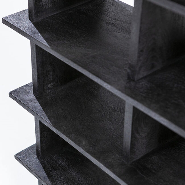 BOOKCASE OLIVER BLACK 120X40X220CM - Image 3