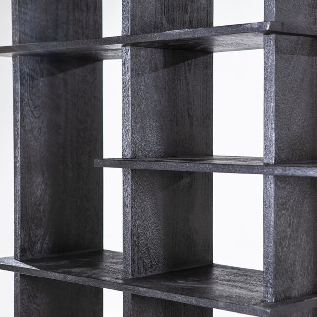 BOOKCASE OLIVER BLACK 120X40X220CM - Image 4