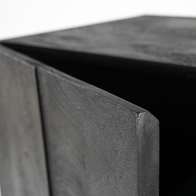 CABINET MAYA 2 DOORS BLACK 90X43X160CM - Image 4