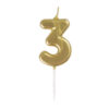 CANDLE NUMBER 3 GOLD 8CM - Image 2