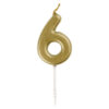 CANDLE NUMBER 6 GOLD 8CM - Image 2