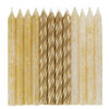 24 GOLD & GOLD GLITTER ASSORTED SPIRAL CANDLES - Image 2
