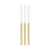 CANDLES WHITE & GOLD 12.7CM 12PCS