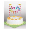 RAINBOW RIBBONS "HAPPY BIRTHDAY" CAKE TOPPER - Image 2