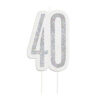 BIRTHDAY CANDLE NUMBER 40 GLITTER BLACK - Image 2