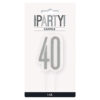 BIRTHDAY CANDLE NUMBER 40 GLITTER BLACK