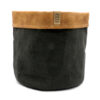 BAG BLACK WITH LEATHER EDGE 20CM