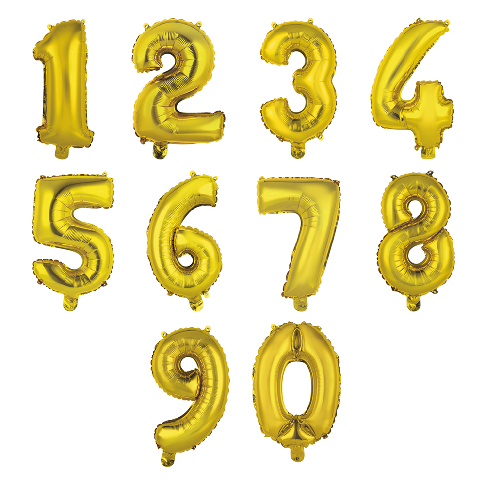 FOIL BALLOON NUMBER GOLD 35CM
