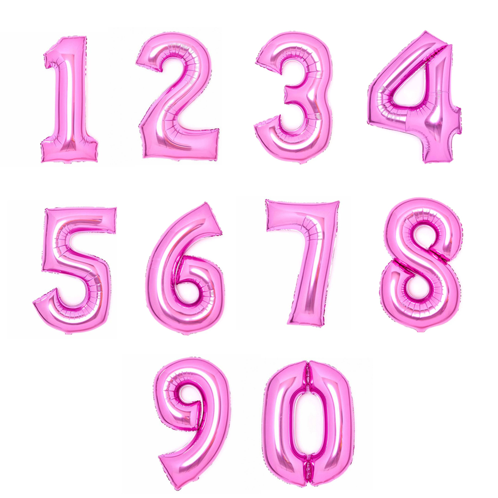 FOIL BALLOON NUMBER PINK 66CM