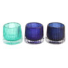 TEALIGHT HOLDER GLASS ASSORTED 8X7CM