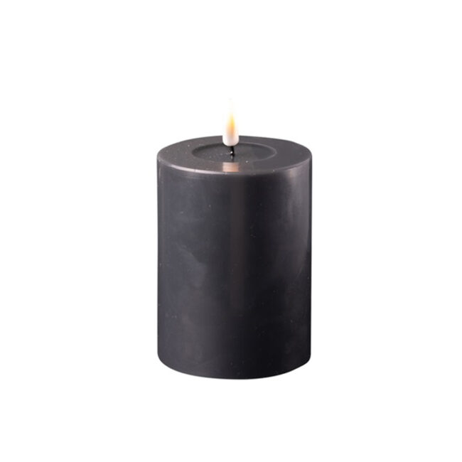 LED CANDLE BLACK 7.5X10CM
