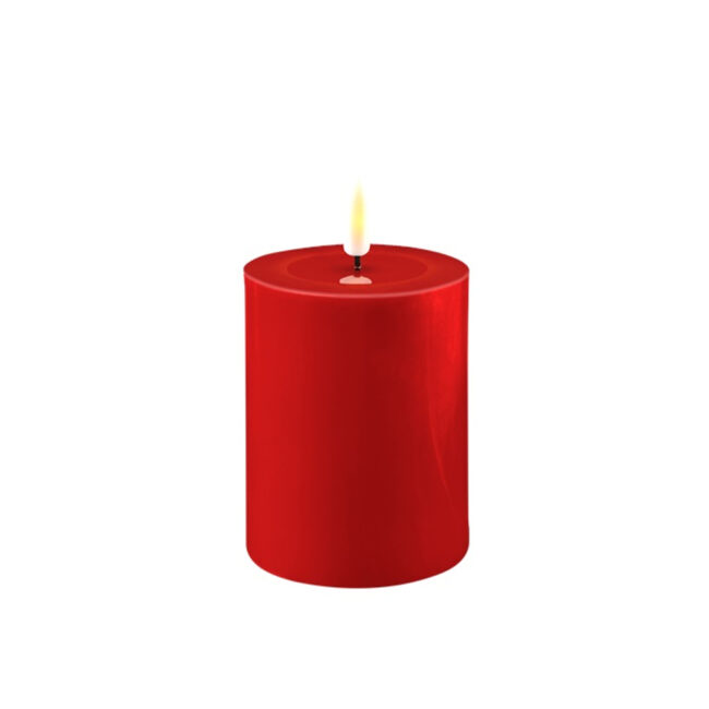LED CANDLE RED 7.5X10CM