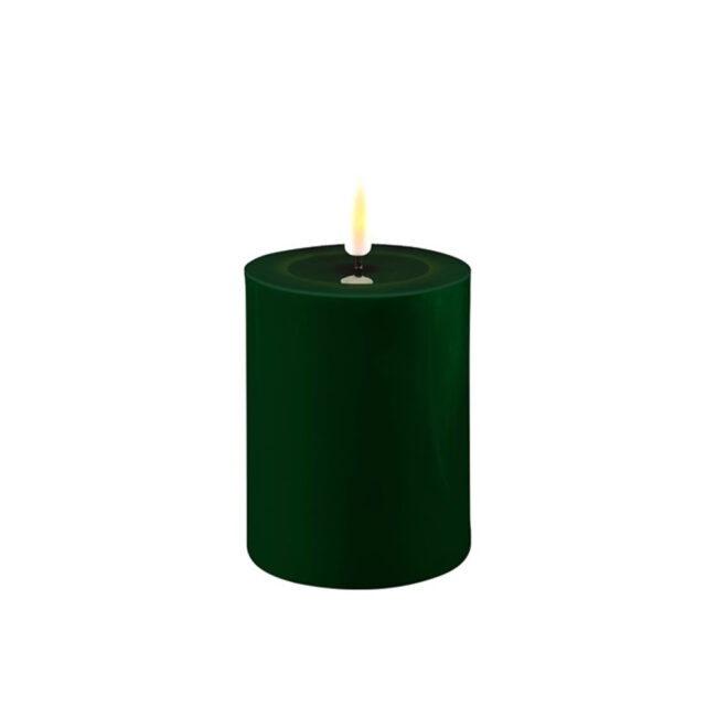 LED CANDLE DARK GREEN 7.5X10CM