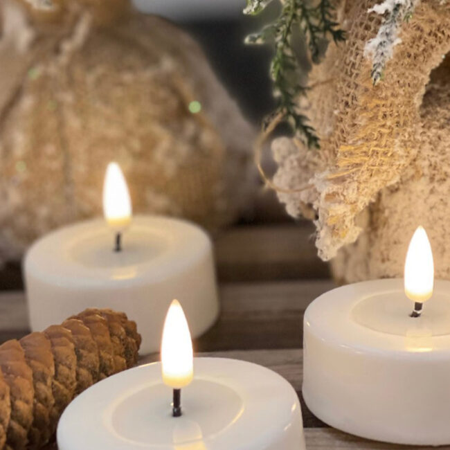 OUTDOOR LED CANDLE WHITE 10X15CM - Image 3