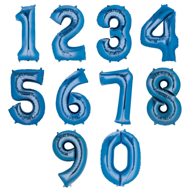 FOIL BALLOON NUMBER BLUE 88CM