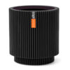 PLANTER VASE CYLINDER GROOVE BLACK 15X17CM