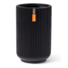 PLANTER VASE HIGH GROOVE BLACK 14X22CM