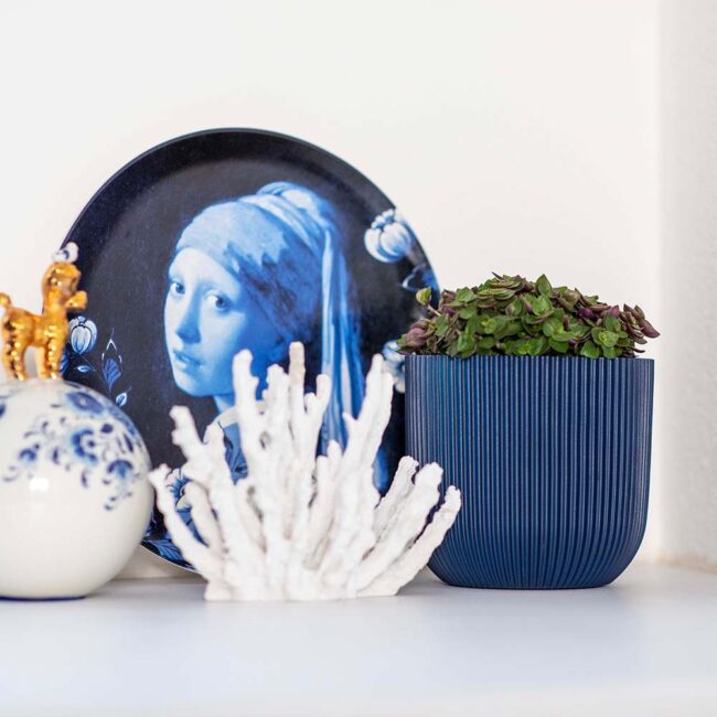 PLANTER BALL GROOVE DARK BLUE 17X15CM - Image 4