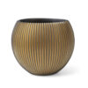 PLANTER VASE BALL GROOVE BLACK & GOLD 21X19CM