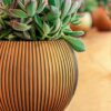 PLANTER VASE BALL GROOVE BLACK & GOLD 21X19CM - Image 5