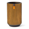PLANTER VASE HIGH GROOVE BLACK & GOLD 17X27CM