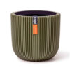 PLANTER BALL GROOVE GREEN 23X21CM