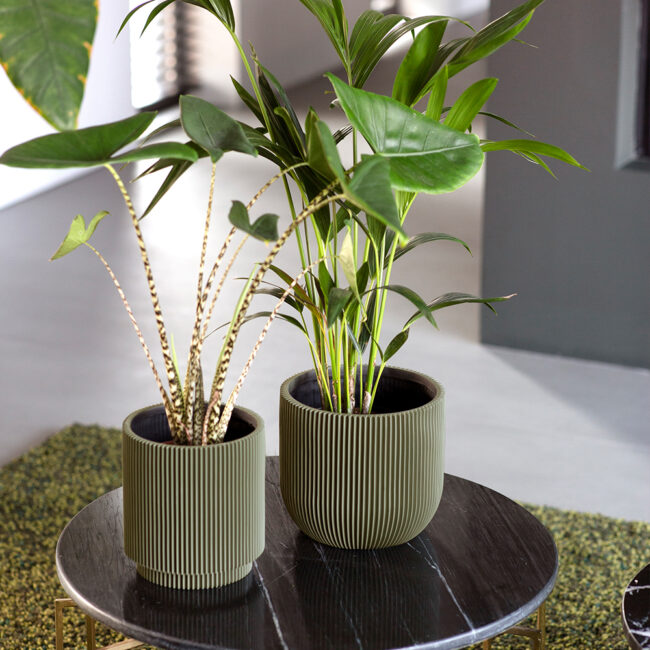 PLANTER BALL GROOVE GREEN 23X21CM - Image 4