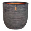 PLANTER BALL RIB ANTHRACITE 55X53CM