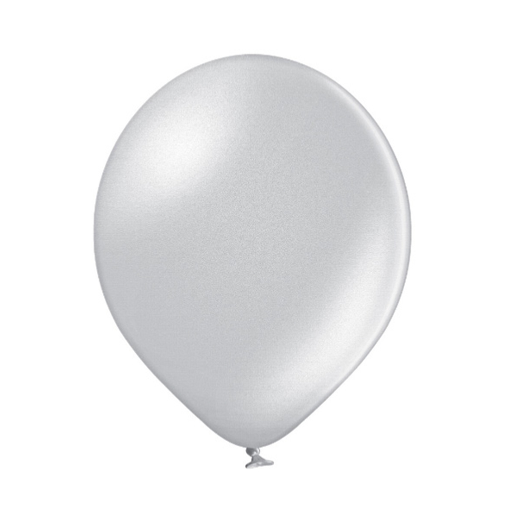 LATEX BALLOON METALLIC SILVER 100PCS