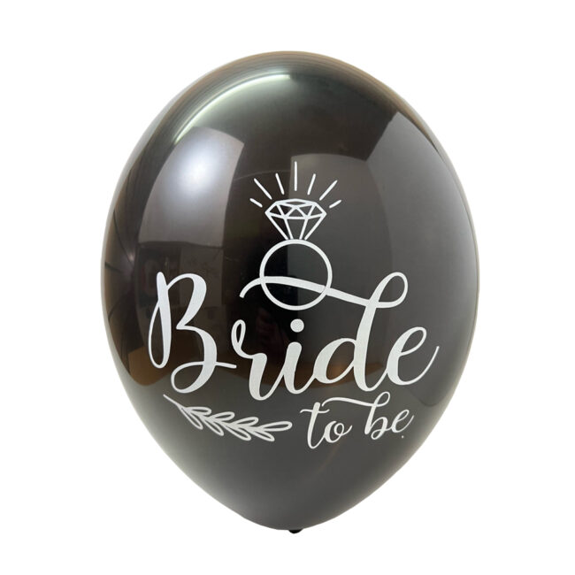 LATEX BALLOON BRIDE TO BE PASTEL BLACK 28CM 50PCS