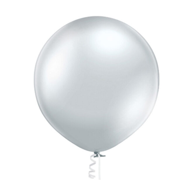 LATEX BALLOON GLOSSY SILVER 12.7CM 100PCS