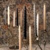 DINNER CANDLE TWISTED SOFT GREY 22X250MM
