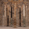 DINNER CANDLE TWISTED SOFT GREY 22X250MM - Image 2