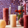 DINNER CANDLE RUSTIC DARK RED 22X250MM - Image 2