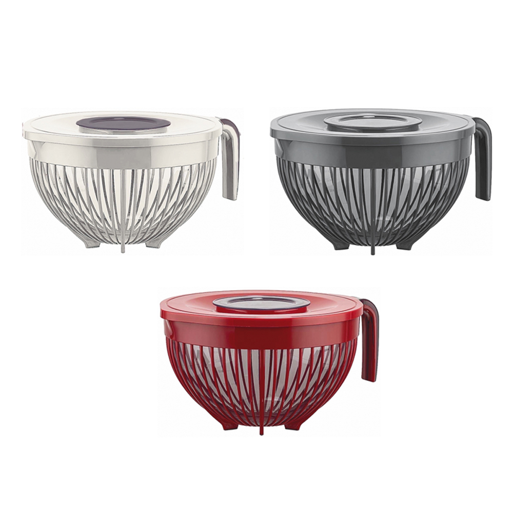 MIXING BOWLS WITH LID PLASTIC 3L ASSORTED