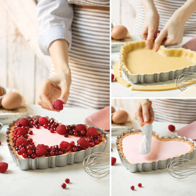 NONSTICK TART PAN HEART WITH REMOVABLE BOTTOM 25X23X3CM - Image 3