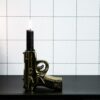 CANDLEHOLDER GUN GOLD 12X12CM - Image 4